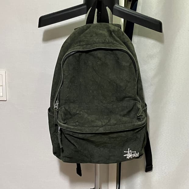 스투시 캔버스 백팩 워시드 블랙