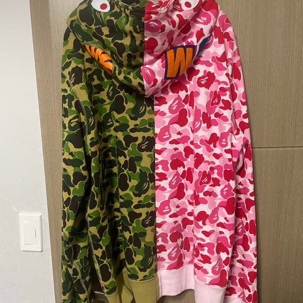 Bape ABC카모 샤크후드집업
