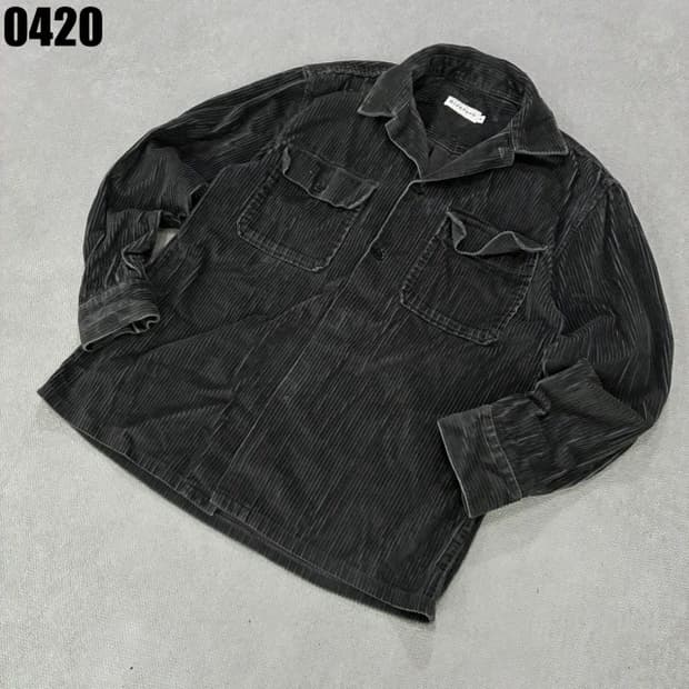 지오다노 코듀로이 남방 블랙 XL