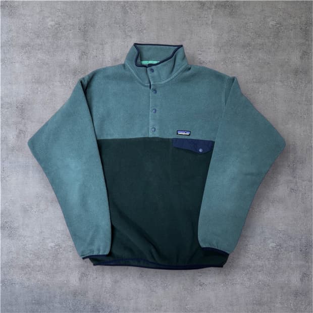파타고니아 신칠라 컬러블록 그린 L