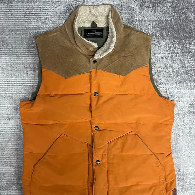 90s 스카치 소다 리얼스웨이드 배색 베스트