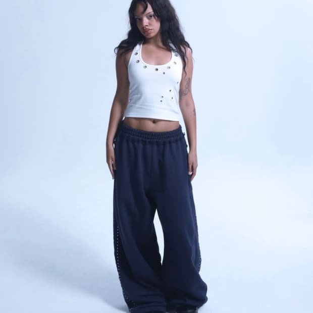 ALDIYOUU 알디유 스터드 스웻팬츠 / 네이비