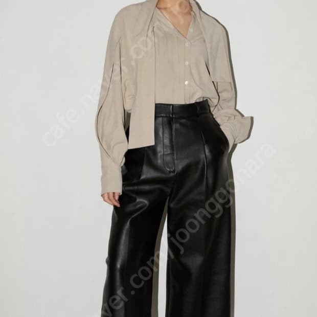 ORR 오르 원턱 레더 와이드 팬츠 M 27-28인치