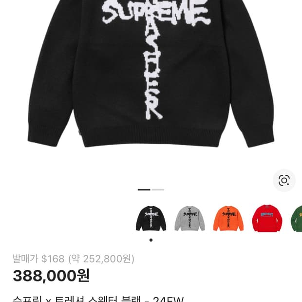 슈프림 x 트레셔 스웨터 블랙 - 24FW