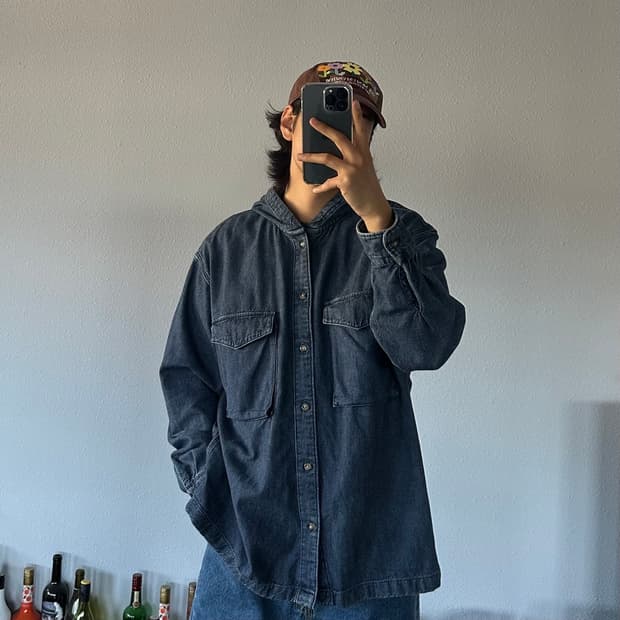 [L-XL]리바이스 Levi's 오버사이즈 데님 후드 셔츠