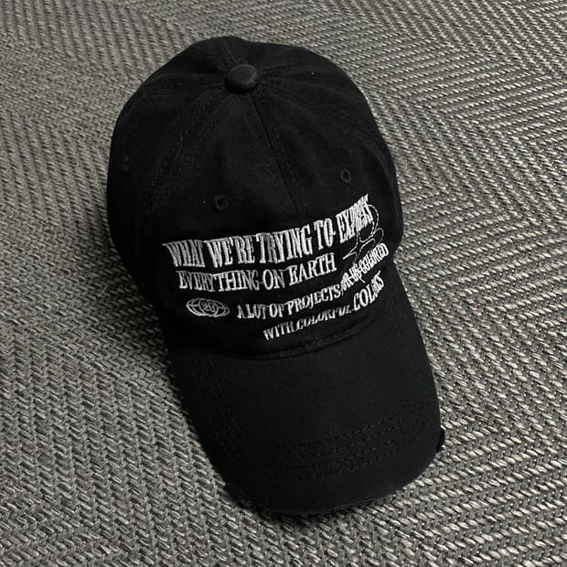 BLACK PURPLE 레터링 로고 디스트로이드 볼캡y 5252