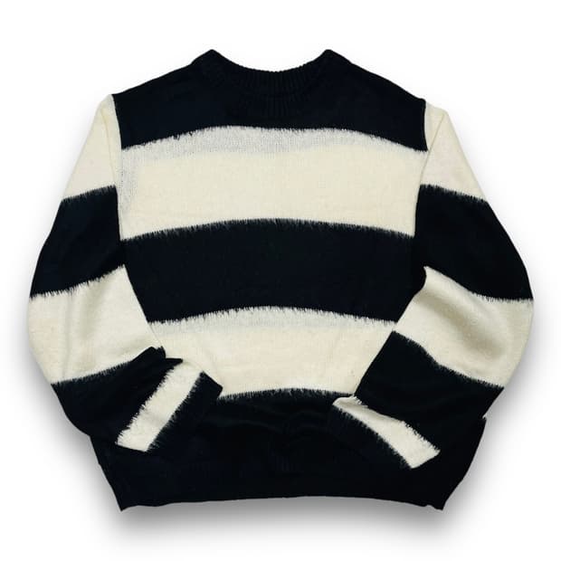 vintage hairy striped knitwear