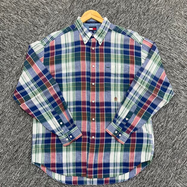 (XL)타미 린넨 체크셔츠-M1004