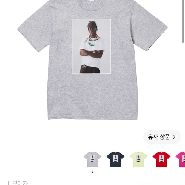 라지) 슈프림 타일러 더 크리에이터 티셔츠 헤더 그레이 - 24FW