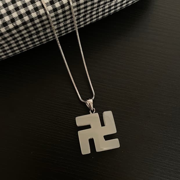 빈티지 오리엔탈 히피 원석 만자 목걸이