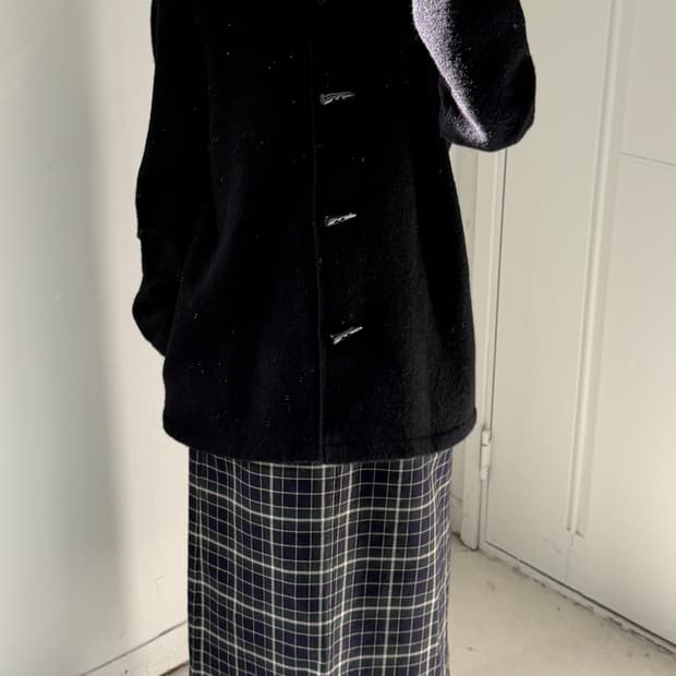 일본빈티지 블랙 울100 니트 자켓