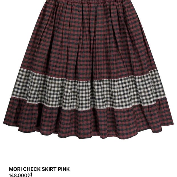 코이세이오 모리 체크 스커트 핑크