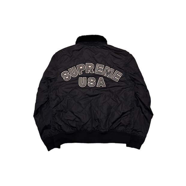 슈프림 나일론 퀼티드 탱커 자켓