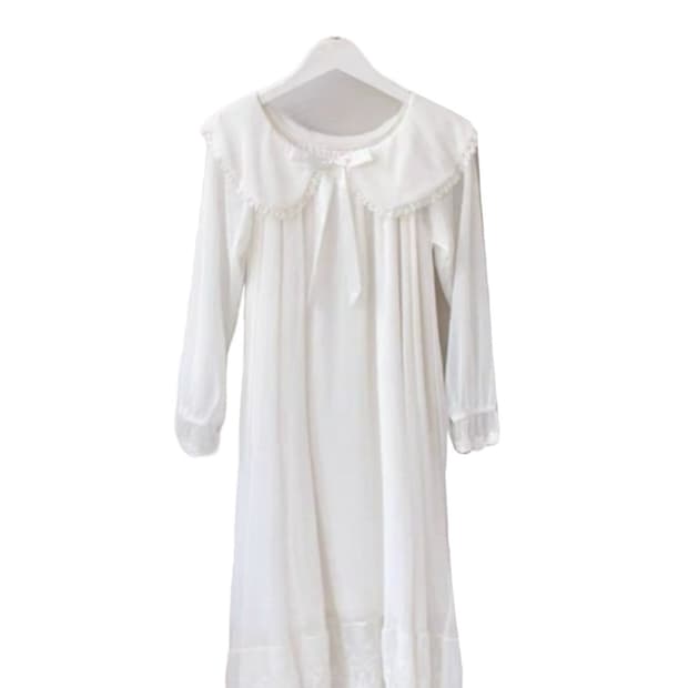 [빈티지] 화이트 앤틱 레이스 파자마 원피스