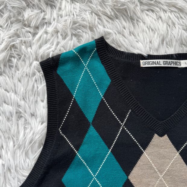 ORIGINAL GRAPHICS 일본빈티지 니트 베스트 빈티지베스트