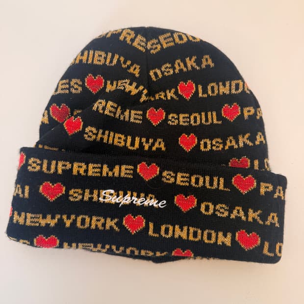 슈프림 하츠 비니 블랙 (Supreme Hearts Beanie)