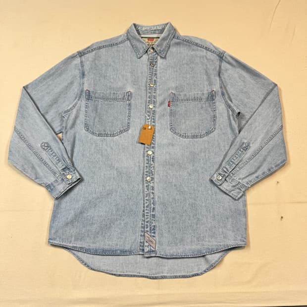 M) 리바이스 투포켓 워크 데님 셔츠 자켓 T버튼 타입 L81