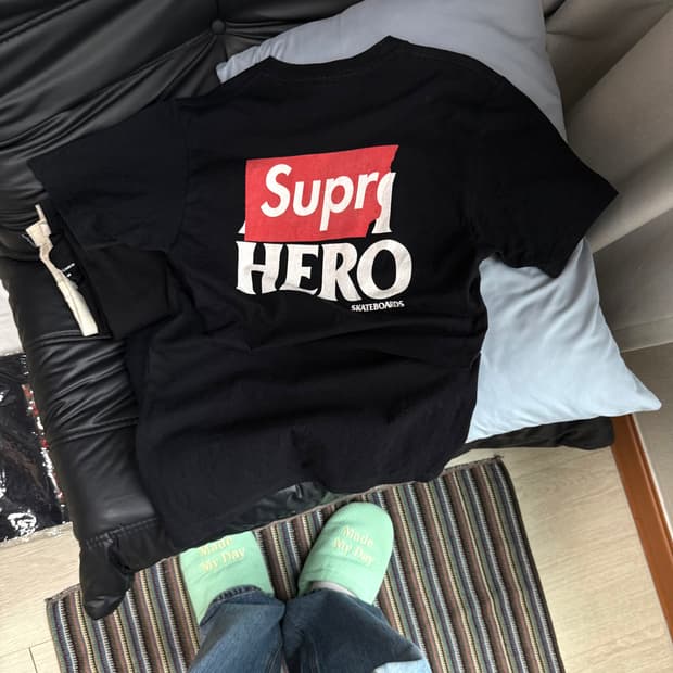 14ss 슈프림 안티히어로 반팔 티셔츠