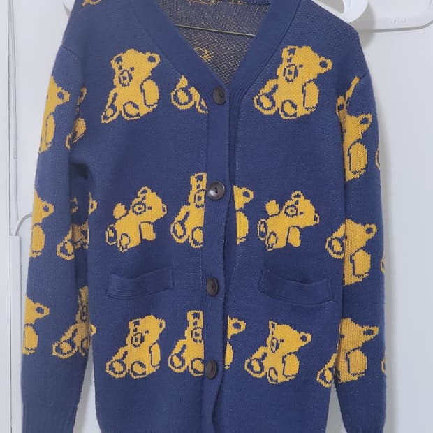 구찌 스타일 곰돌이 패턴 가디건