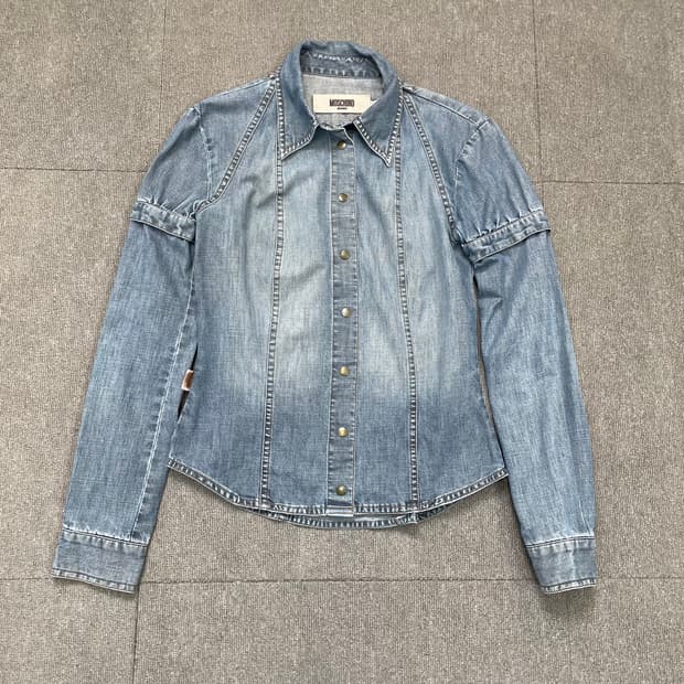 00s MOSCHINO 모스키노 빈티지 데님 블라우스 셔츠 s 