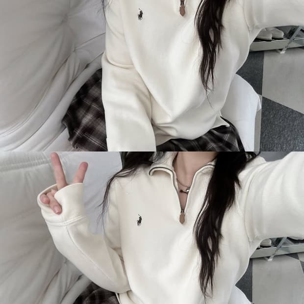 Polo 베이지 니트 집업