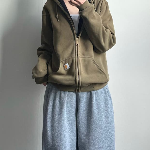 칼하트 레인디펜더 써멀 카키 후드집업