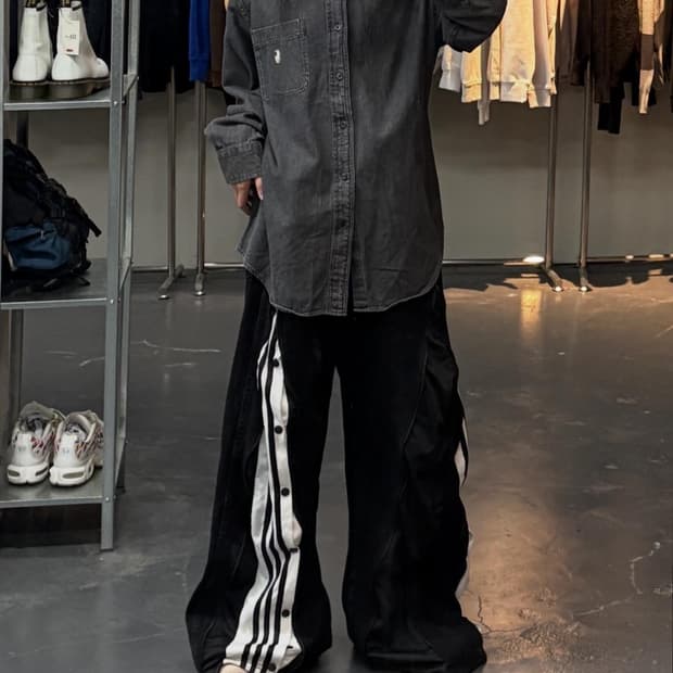 폴로랄프로렌 포니로고 흑청 데님 셔츠 A2758