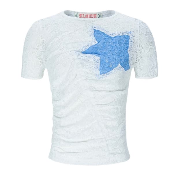 알크미 Bubble Sleeve Star Top White