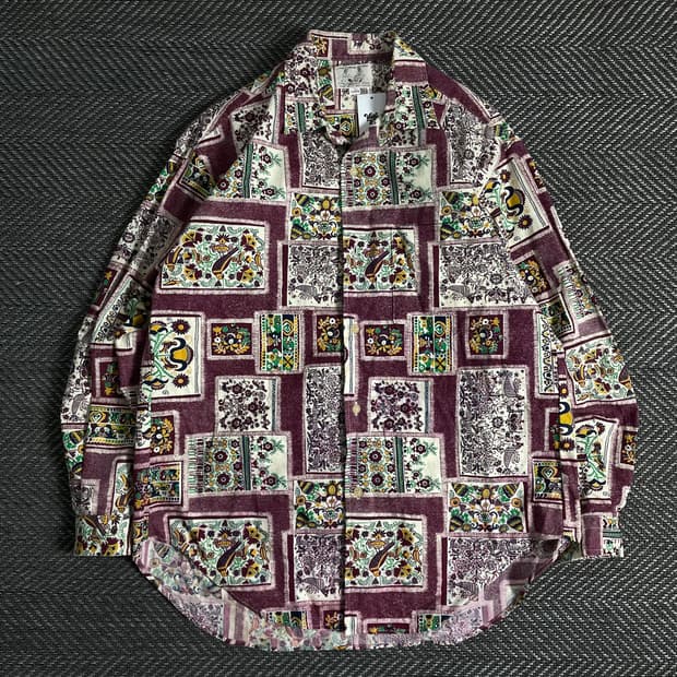 일본 빈티지 패턴 디테일 셔츠 o 3197