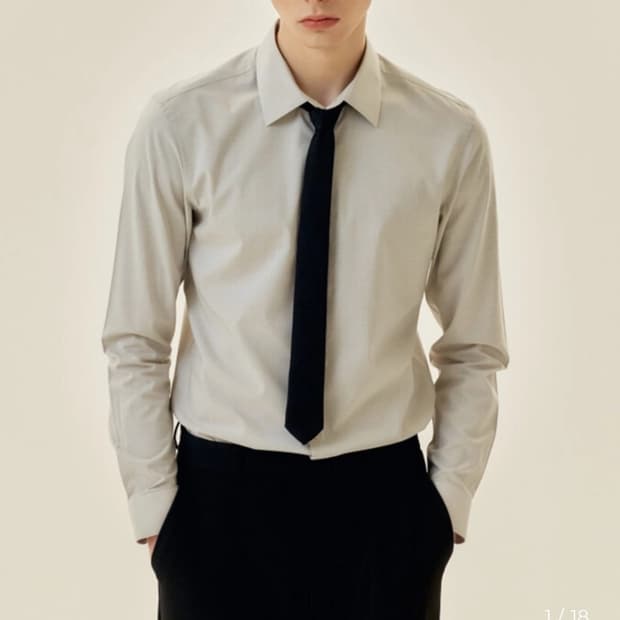 마인드 브릿지 셔츠 화이트/멜란지