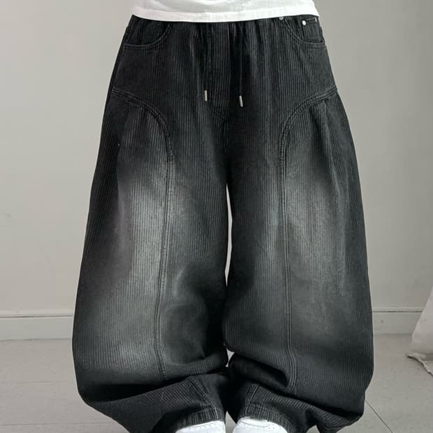 빈티지 스트라이프 벌룬 팬츠