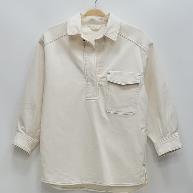 TIME 한섬 타임 데님 풀오버 셔츠 / 여 82 아이보리
