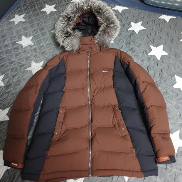 몽벨 폭스퍼 구스다운 윈드스토퍼 필800 패딩 브라운 (100)