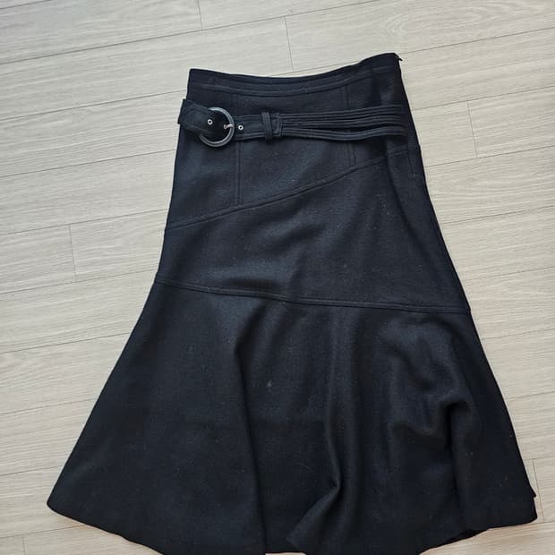 빈티지 벨트 울 스커트 