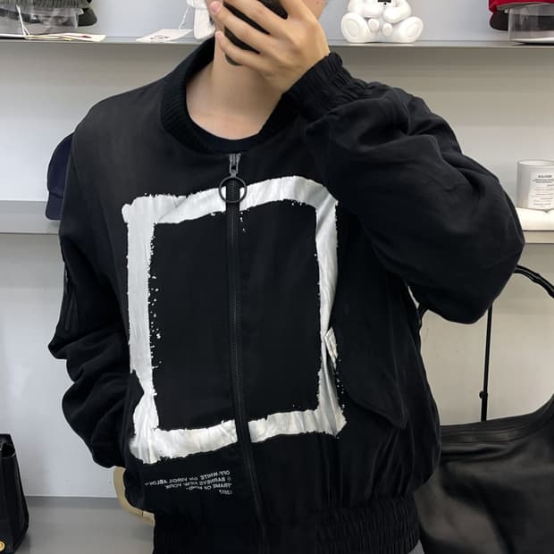 오프화이트 x 바니스 뉴욕 프레임 오프 마인드 큐프로 봄버 자켓