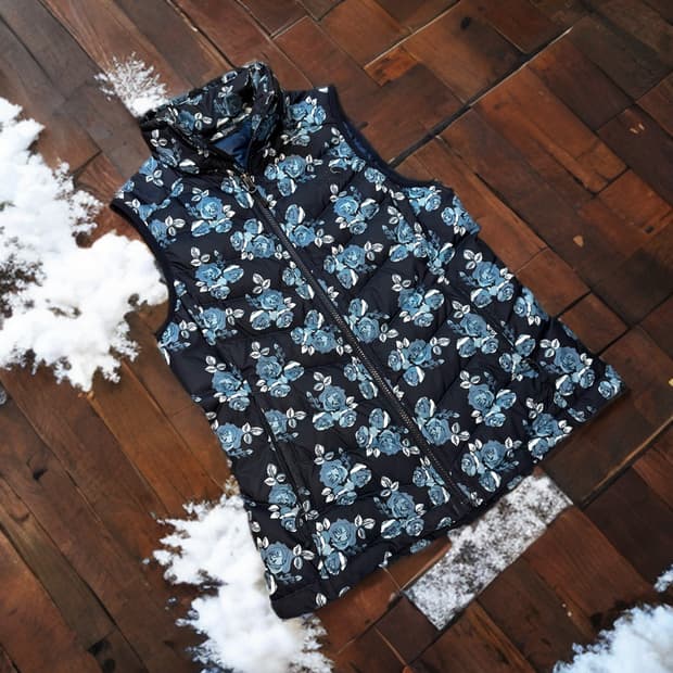 노스페이스 플라워 패딩 베스트 (S) 구스다운