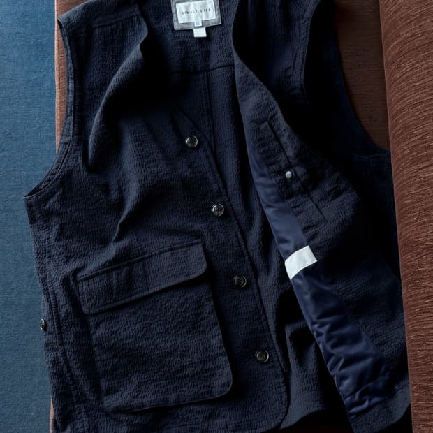 Cotton sucker fabric work design vest