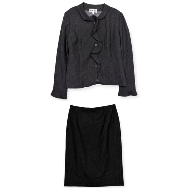 Hanae mori 하나에 모리 투피스 셋업 자켓 블레이저 스커트 치마