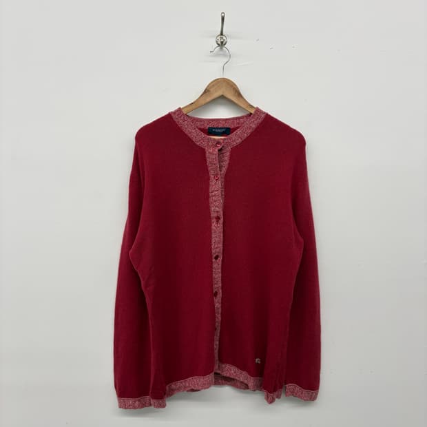 버버리 레드 가디건 여/L