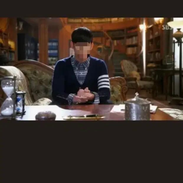 [1]톰브라운 사선완장 체크셔츠 네이비