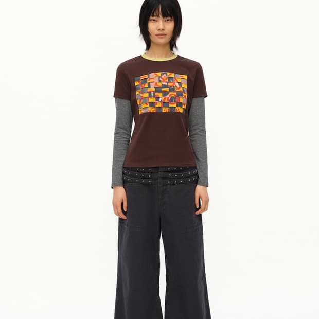 TESTMECHANISM_ Woven Collage Graphic Top