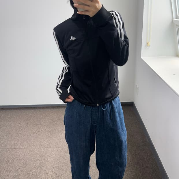 Adidas 아디다스 삼각로고 블랙 져지 