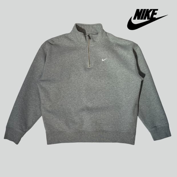 [L]나이키 그레이 nrg 솔로 스우시 반집업 맨투맨