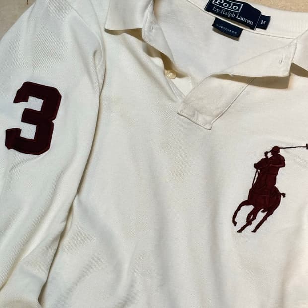 폴로 랄프로렌 크림 버건디 카라티🍦🧴