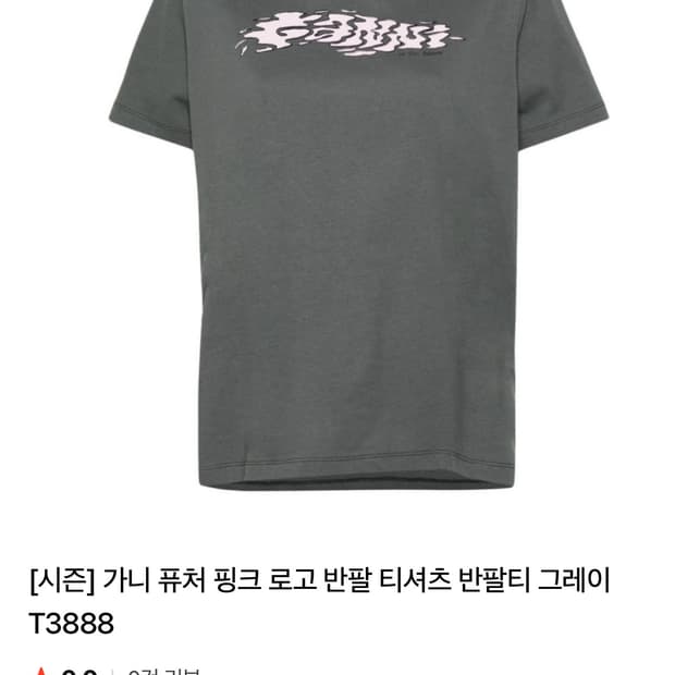 가니 핑크 로고 퓨처 반팔 티셔츠 회색