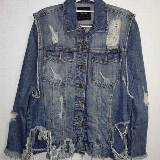 데미지 디테일 커스텀 데님 자켓