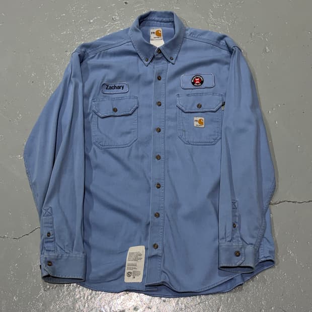빈티지 칼하트(Carhartt) FR라인 스카이블루 워크셔츠