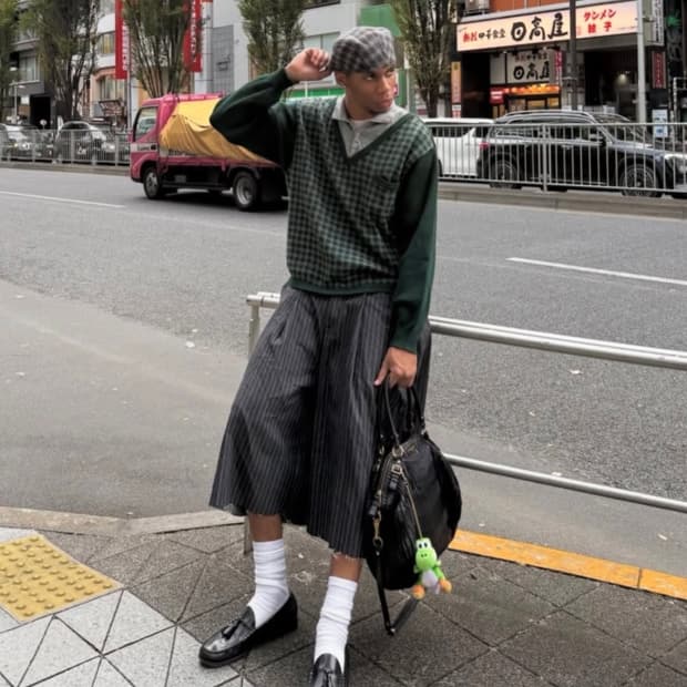 푸쉬푸쉬 pushpush 스트라이프 쇼츠 블랙 XL