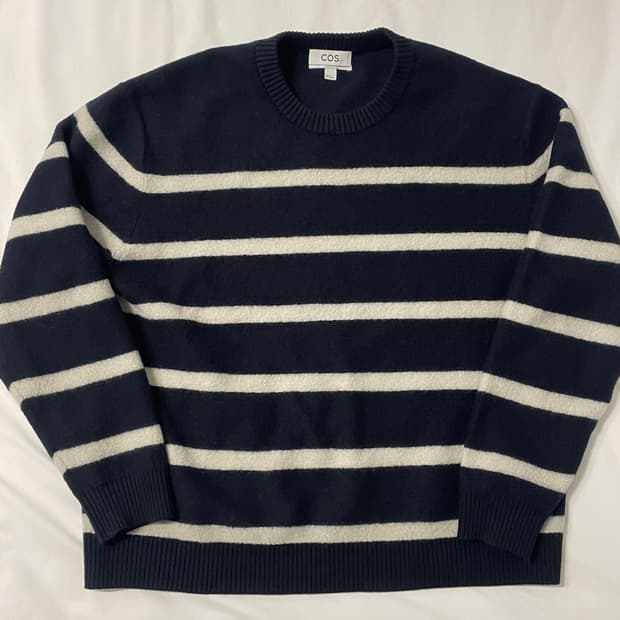 [XL] 코스 보일드 울 크루넥 스웨터 스트라이프 니트