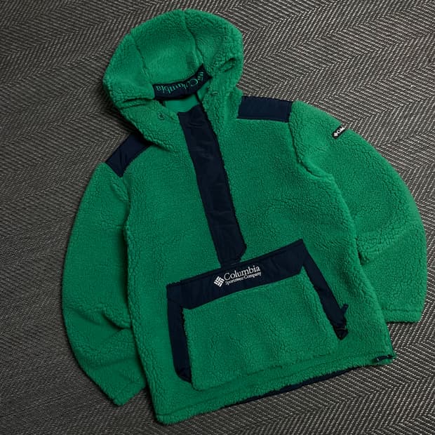 컬럼비아 박시핏 쉐르파 플리스 아노락 그린y 5347